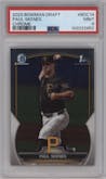 Paul Skenes from the 2023 Bowman Draft set graded by PSA and given an overall grade of 9.