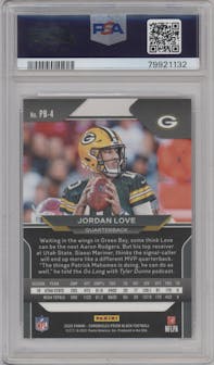 Jordan Love from the 2020 Panini Chronicles set graded by PSA and given an overall grade of 9.