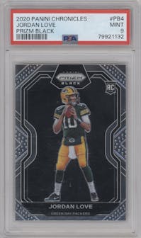 Jordan Love from the 2020 Panini Chronicles set graded by PSA and given an overall grade of 9.