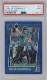 Trevor Lawrence from the 2021 Panini Donruss Optic set featuring a Blue Scope parallel graded by PSA and given an overall grade of 9.