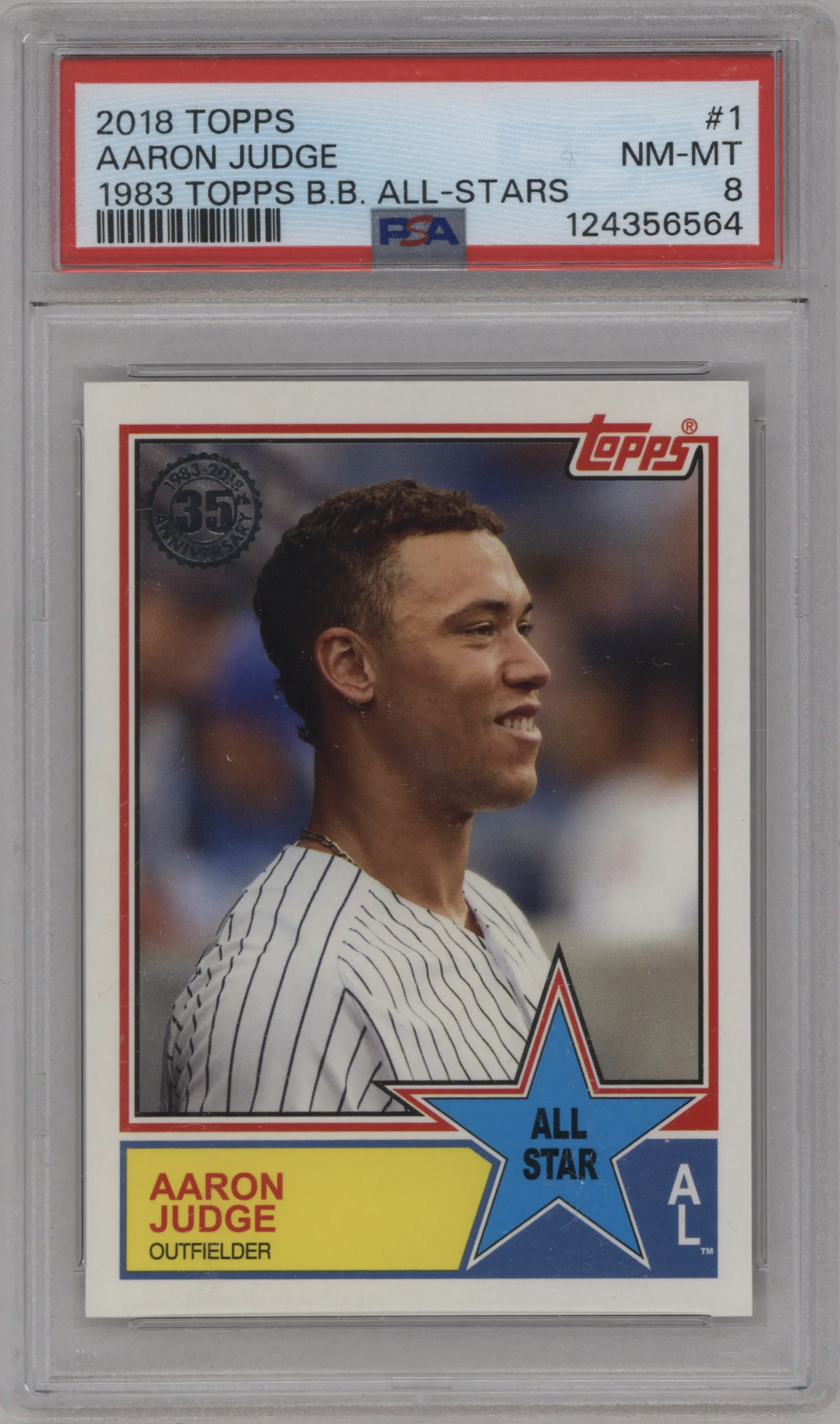 2018 Topps Series 2 1983 Topps Aaron Judge PSA 8