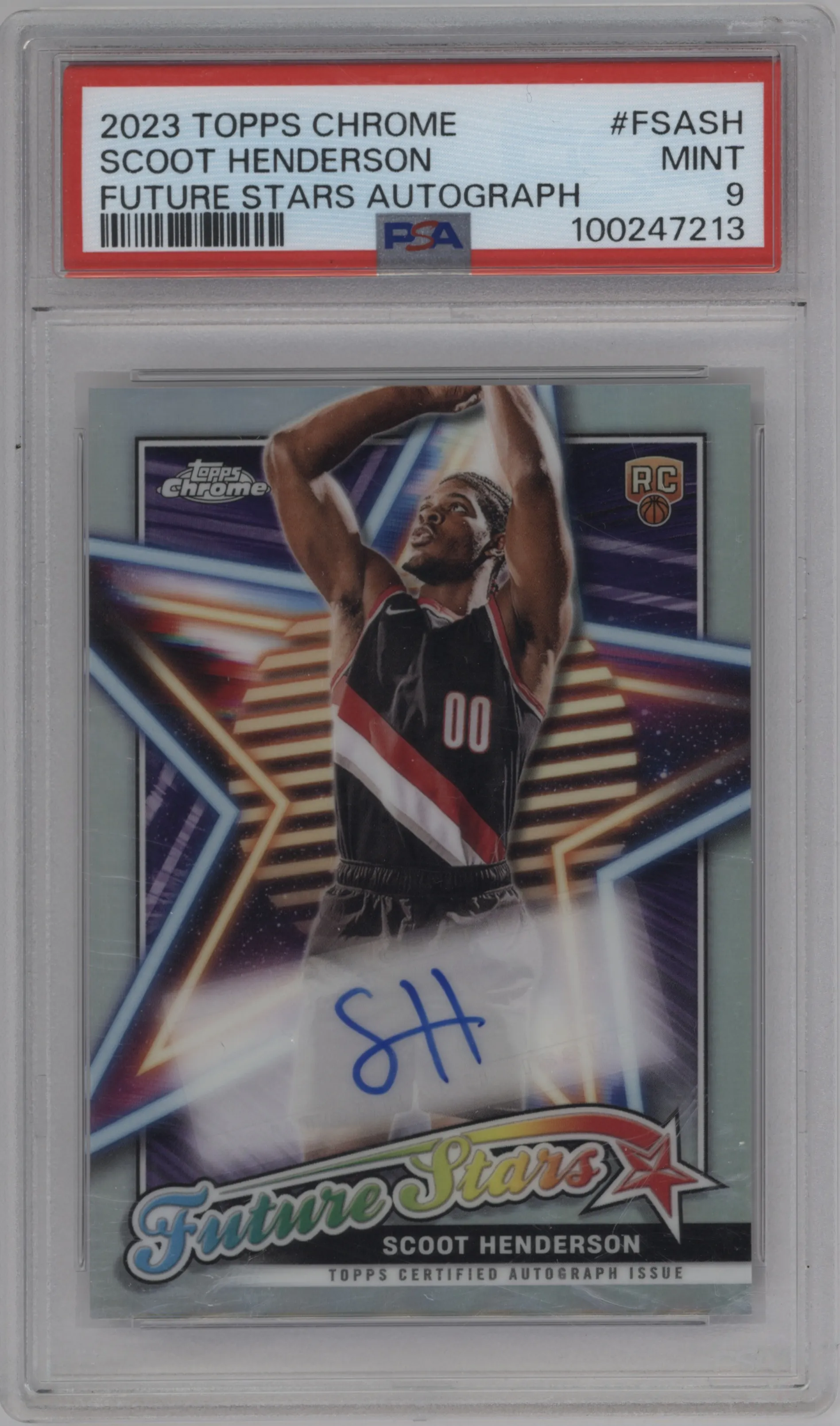 2023 Topps Chrome Future Stars Auto Scoot Henderson #FSA-SH PSA 9