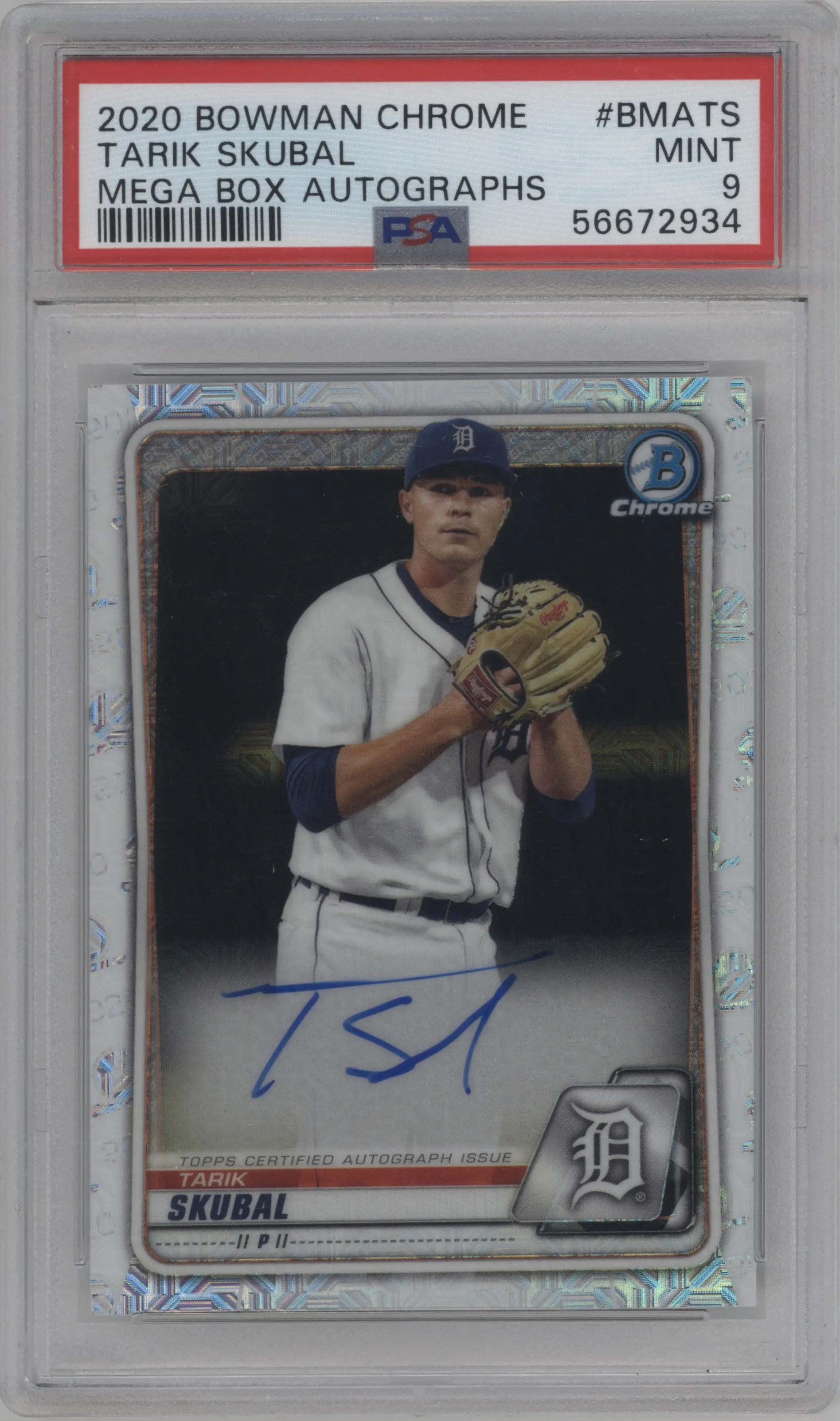 2020 Bowman Mega Box Chrome Chr.Auto Tarik Skubal #BMA-TS PSA 9