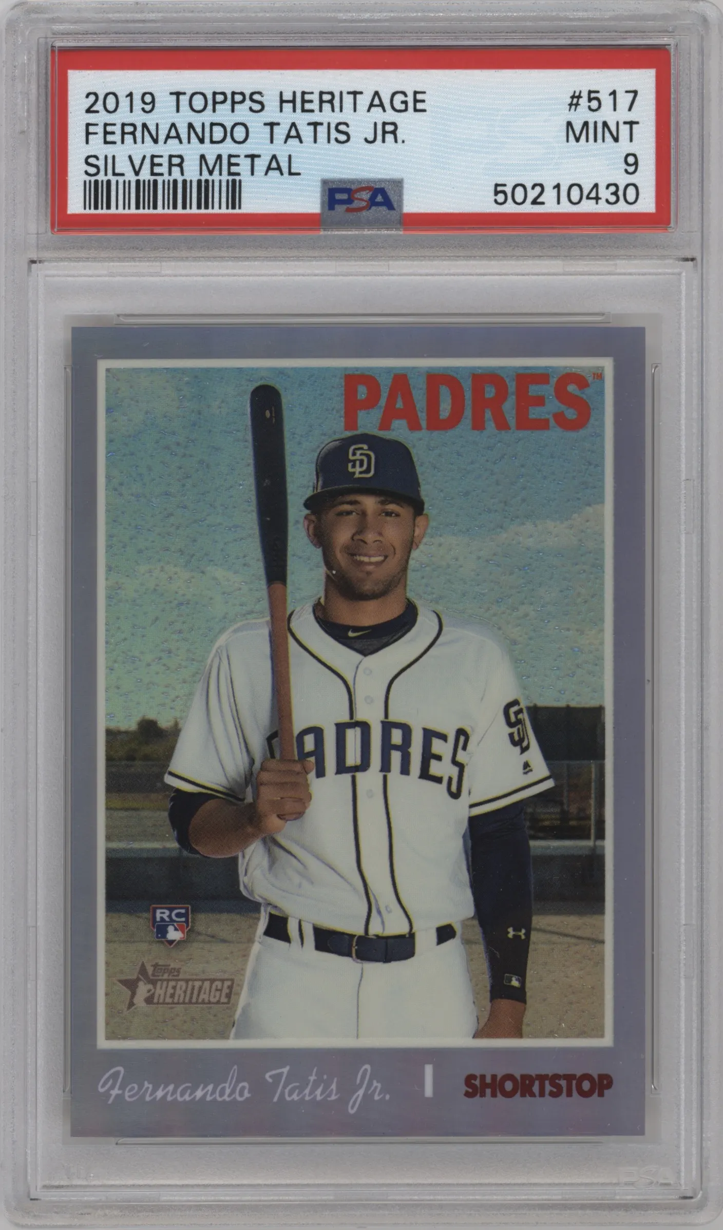 2019 Topps Heritage HN Chrome Fernando Tatis Jr. Silver Metal PSA 9