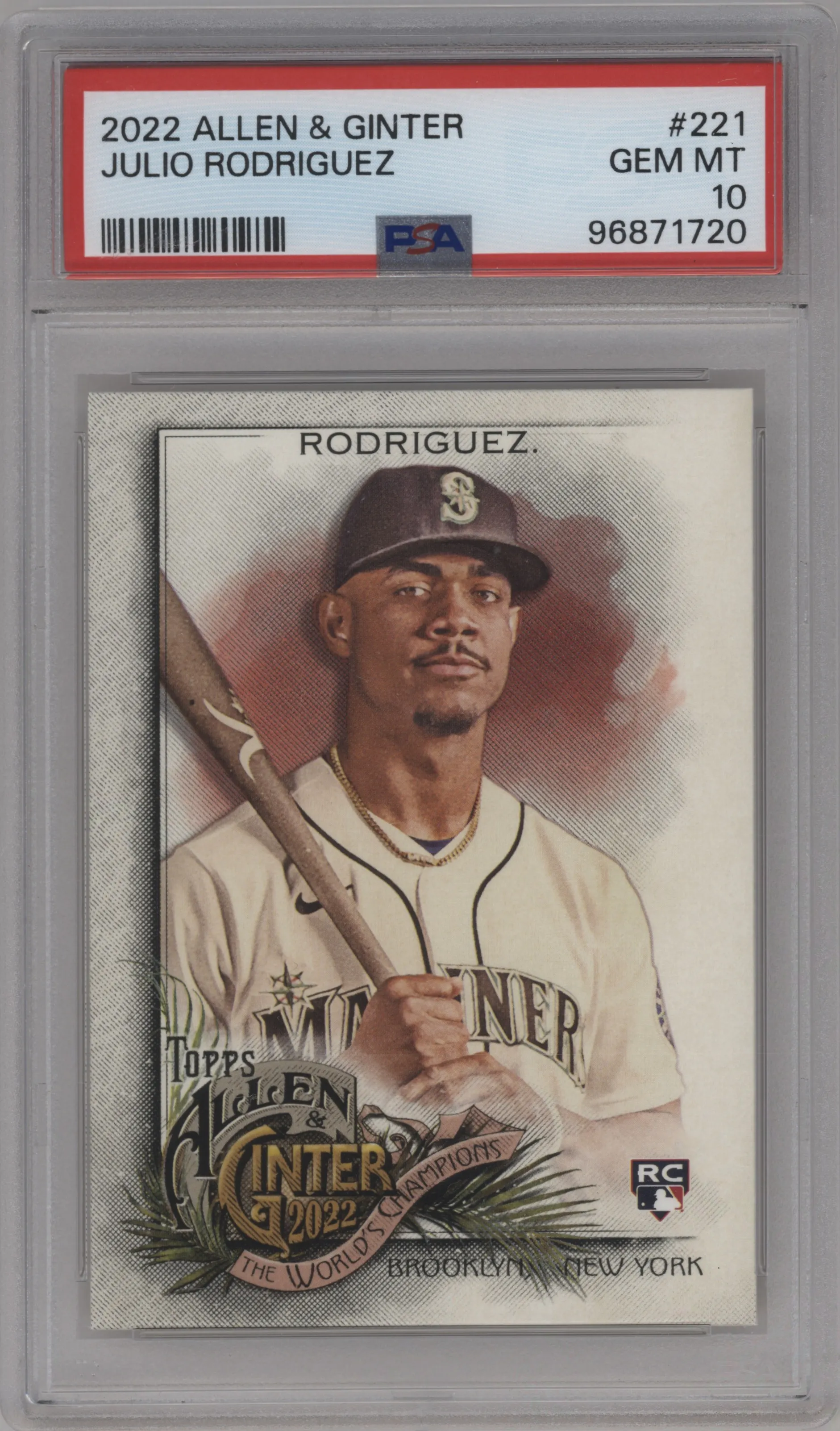 2022 Topps Allen & Ginter Julio Rodriguez #221 PSA 10