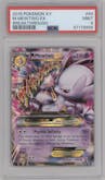 M Mewtwo EX from the 2015 Pokemon XY set graded by PSA and given an overall grade of 9.