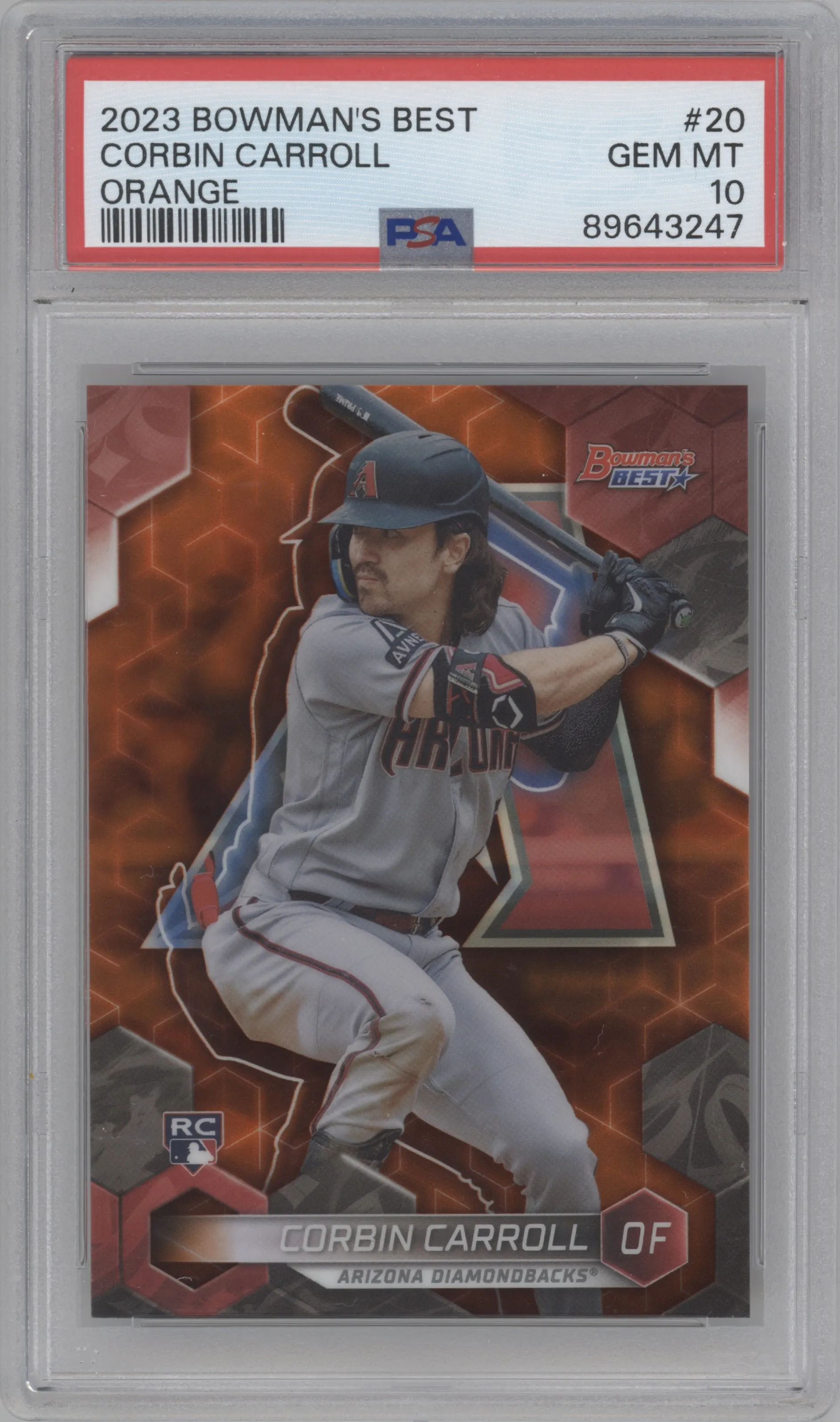 2023 Bowman's Best Corbin Carroll Orange Refractor PSA 10