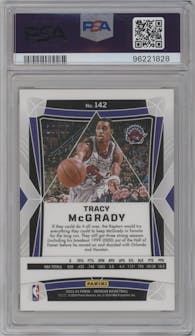 Tracy McGrady from the 2023-24 Panini Obsidian set featuring a Electric Etch Molten Mojo parallel graded by PSA and given an overall grade of 8.