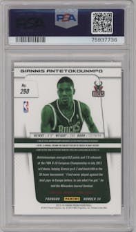 Giannis Antetokounmpo from the 2013-14 Panini Prizm set graded by PSA and given an overall grade of 9.