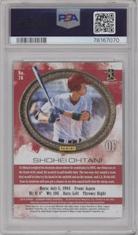 Shohei Ohtani from the 2018 Panini Diamond Kings set graded by PSA and given an overall grade of 10.