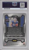 Dalton Kincaid from the 2023 Panini Prizm set featuring a Red White Blue Prizm parallel graded by PSA and given an overall grade of 10.