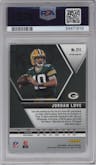 Jordan Love from the 2020 Panini Mosaic set featuring a Mosaic parallel graded by PSA and given an overall grade of 10.