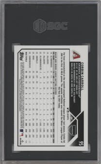 Corbin Carroll from the 2023 Topps Chrome set graded by SGC and given an overall grade of 10.