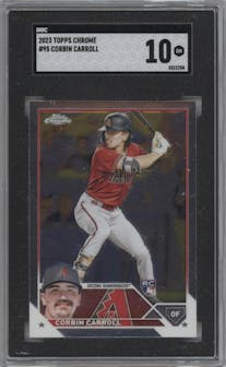 Corbin Carroll from the 2023 Topps Chrome set graded by SGC and given an overall grade of 10.
