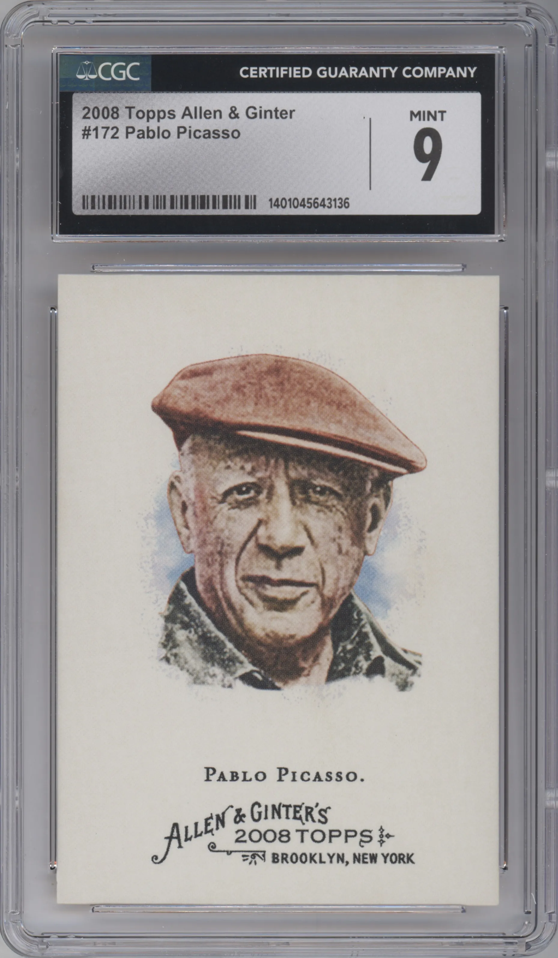 Pablo Picasso from the 2008 Topps Allen & Ginter set graded by CSG and given an overall grade of 9.