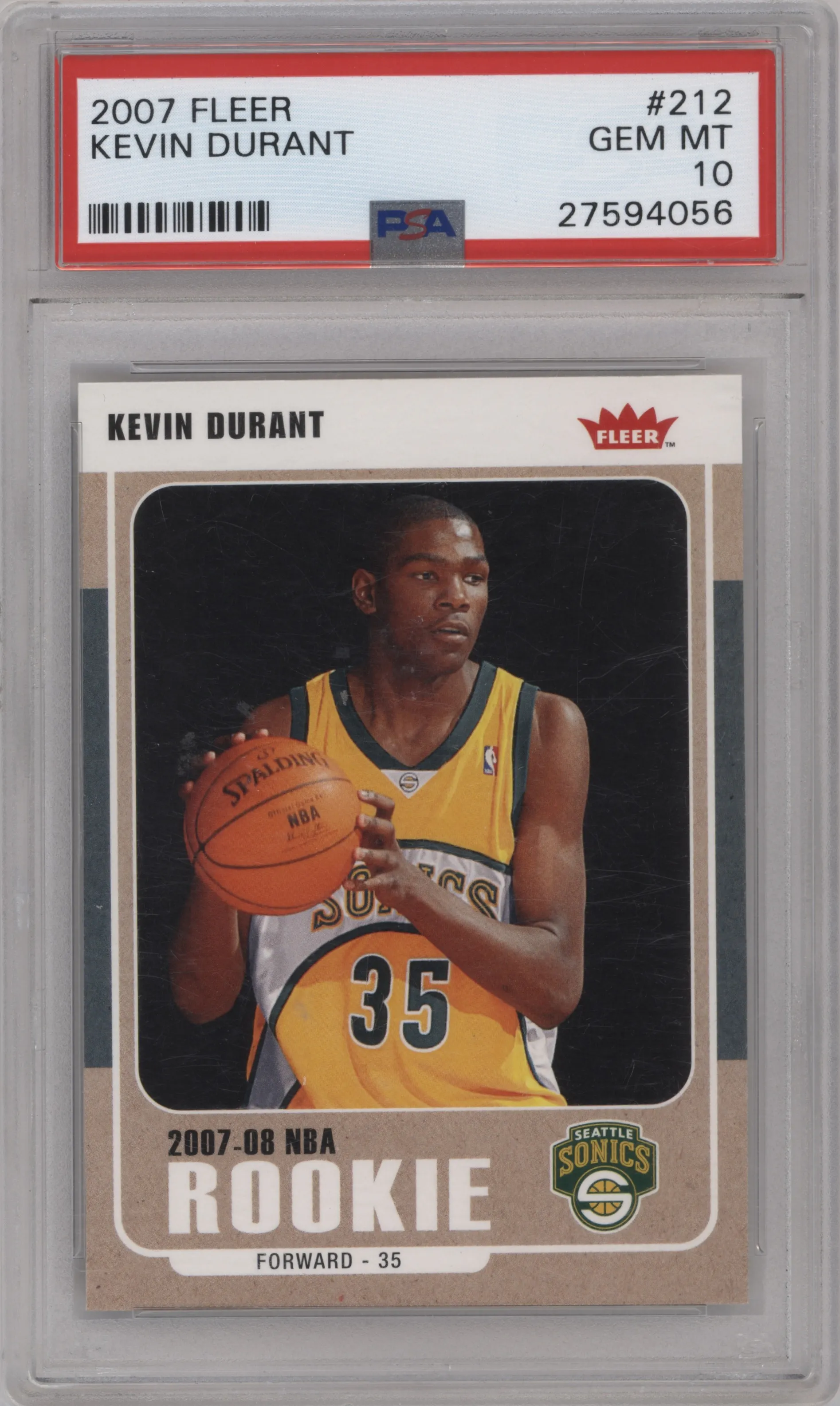 2007 Fleer Kevin Durant #212 PSA 10
