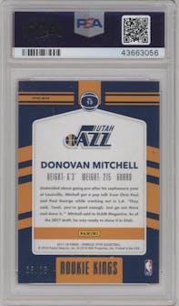 Donovan Mitchell from the 2017-18 Panini Donruss Optic set featuring a Pink parallel graded by PSA and given an overall grade of 10.