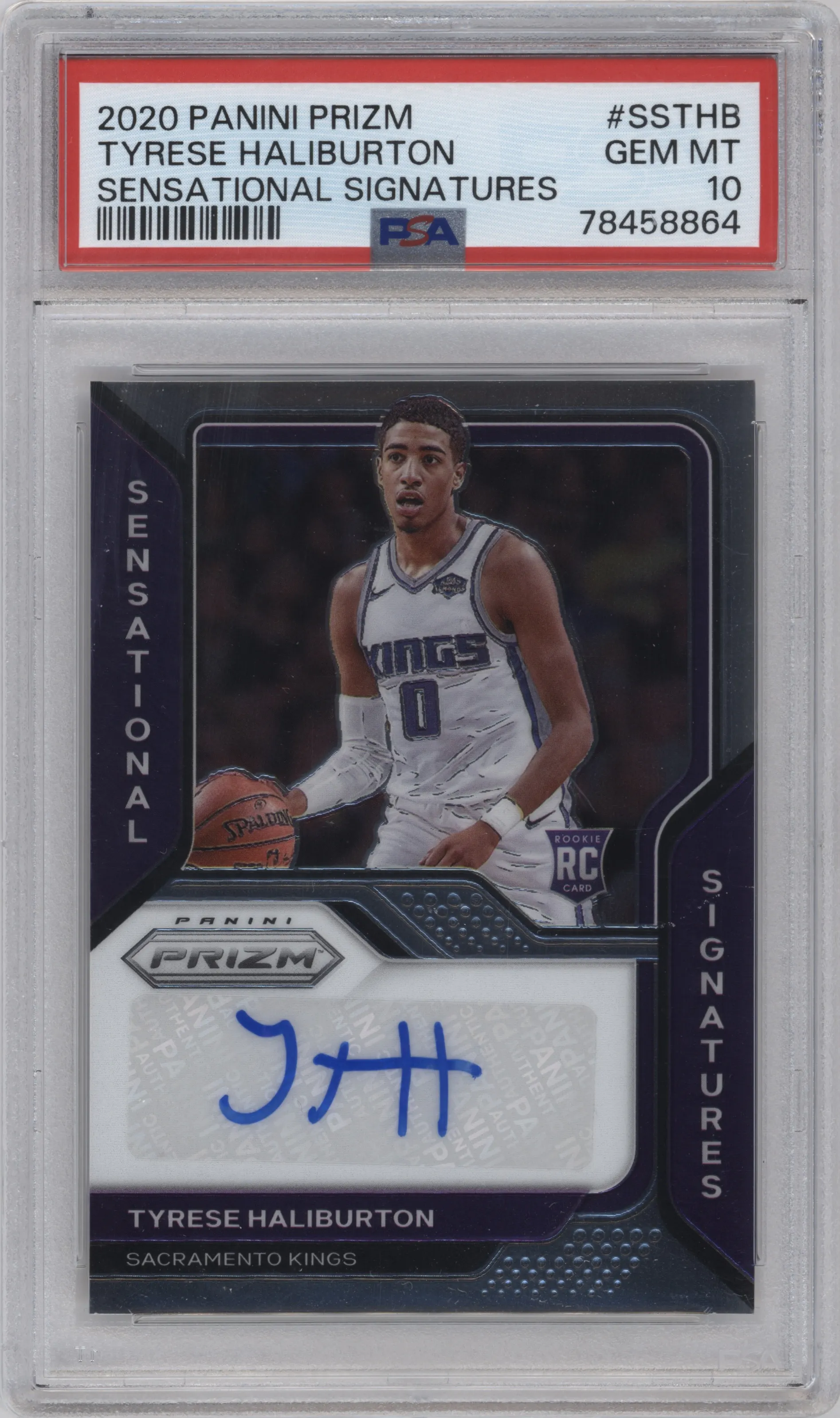 2020 Panini Prizm Sensational Sig. Tyrese Haliburton #SS-THB PSA 10