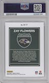 Zay Flowers  from the 2023 Panini Donruss set graded by PSA and given an overall grade of 10.