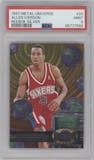 Allen Iverson from the 1997-98 Metal Universe set featuring a Silver parallel graded by PSA and given an overall grade of 9.