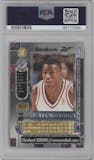 Allen Iverson from the 1997-98 Metal Universe set featuring a Silver parallel graded by PSA and given an overall grade of 9.
