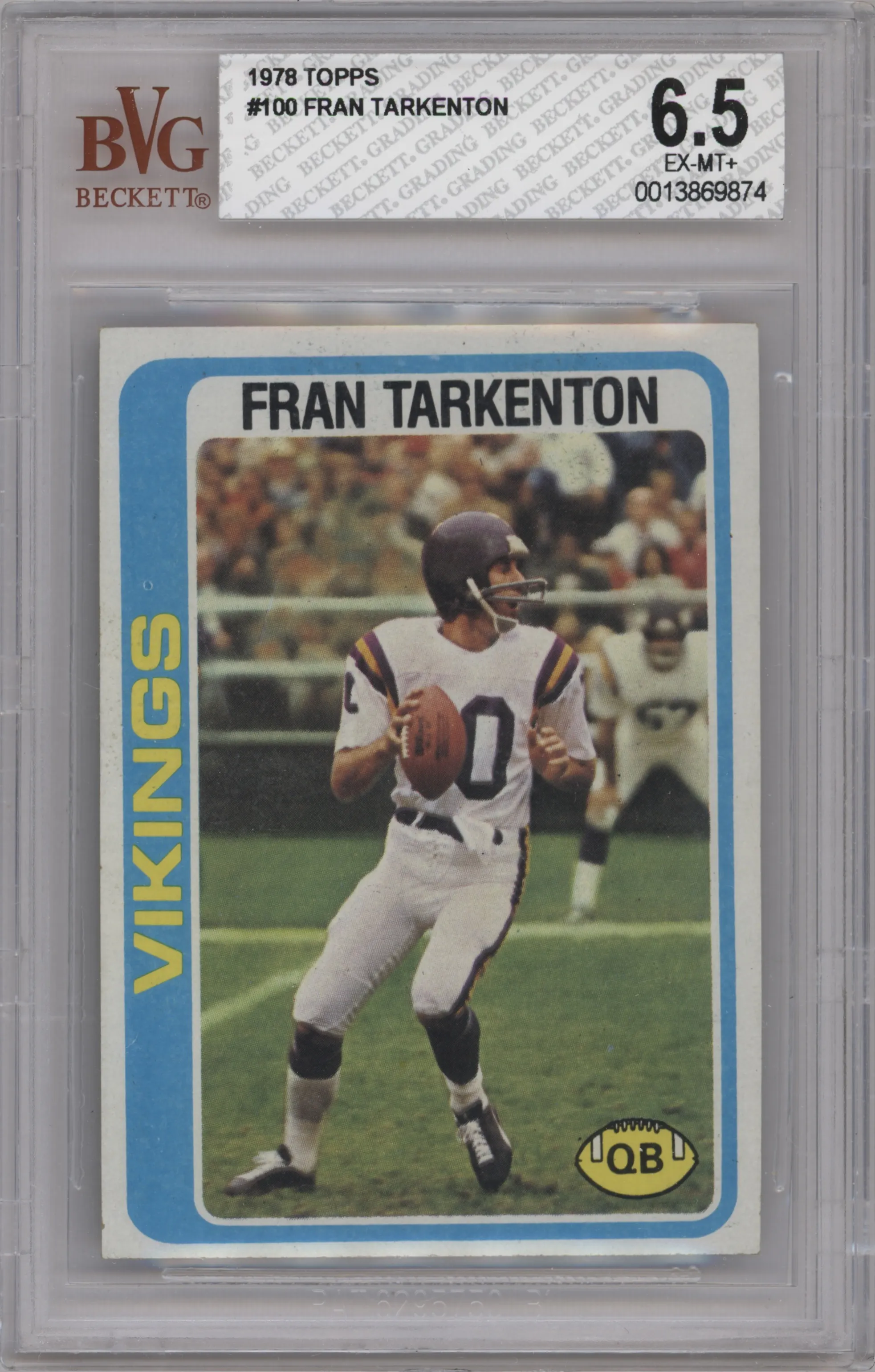 1978 Topps Fran Tarkenton BGS 6.5