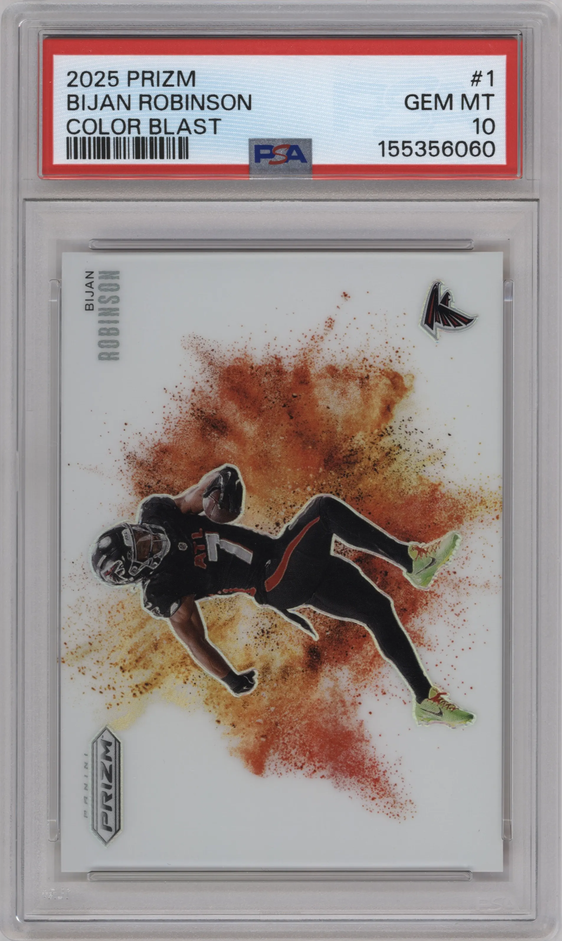 2025 Panini Prizm Color Blast Bijan Robinson PSA 10