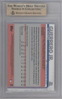 Vladimir Guerrero Jr. from the 2019 Topps Chrome set featuring a Refractor parallel graded by Beckett and given an overall grade of 9.5.