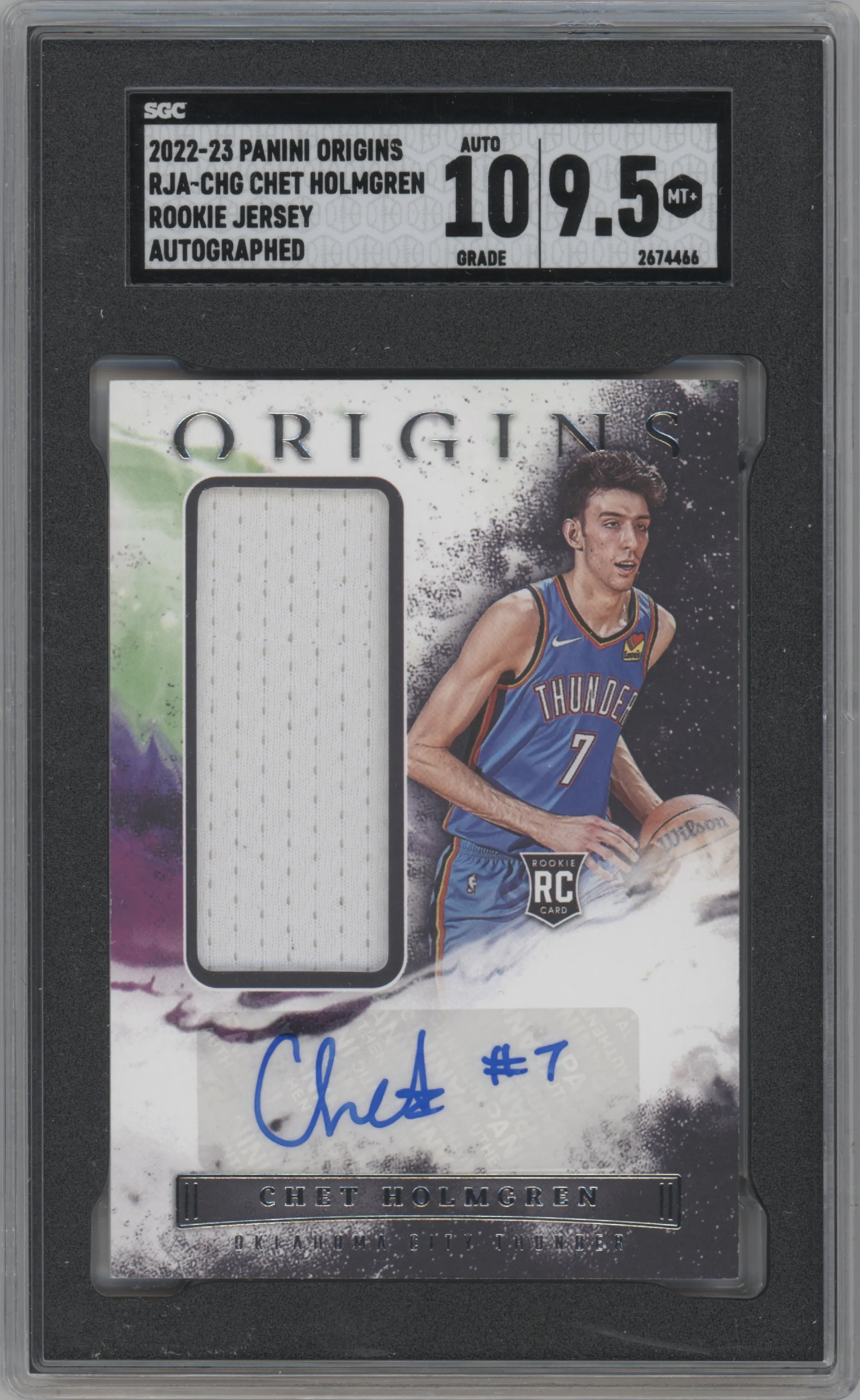2022 Panini Origins Rke.Jrsy.Auto Chet Holmgren #RJA-CHG SGC 9.5