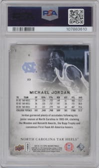 Michael Jordan from the 2012-13 Upper Deck SP Authentic set graded by PSA and given an overall grade of 10.