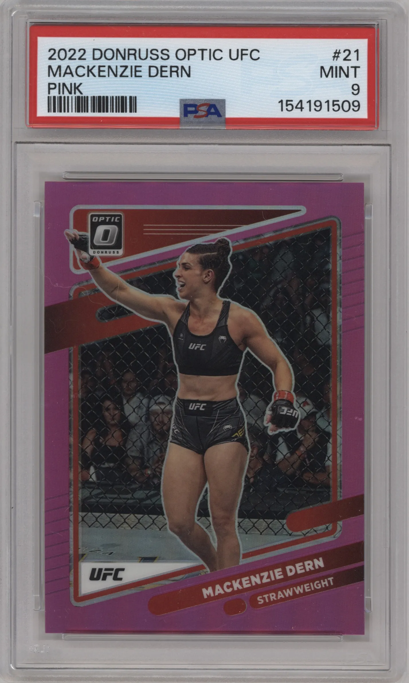 2022 Donruss Optic UFC Mackenzie Dern Pink #21 PSA 9