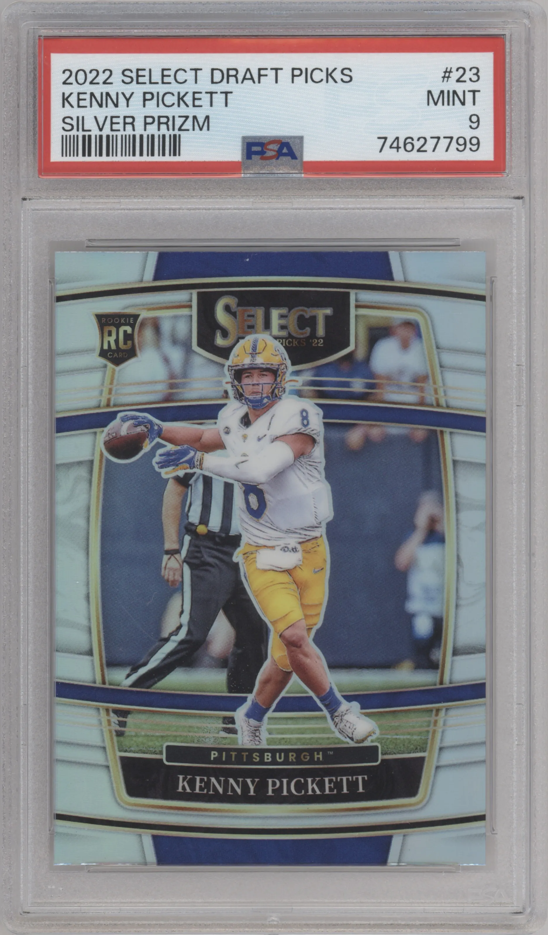 2022 Panini Select Draft Picks Kenny Pickett Silver Prizm PSA 9