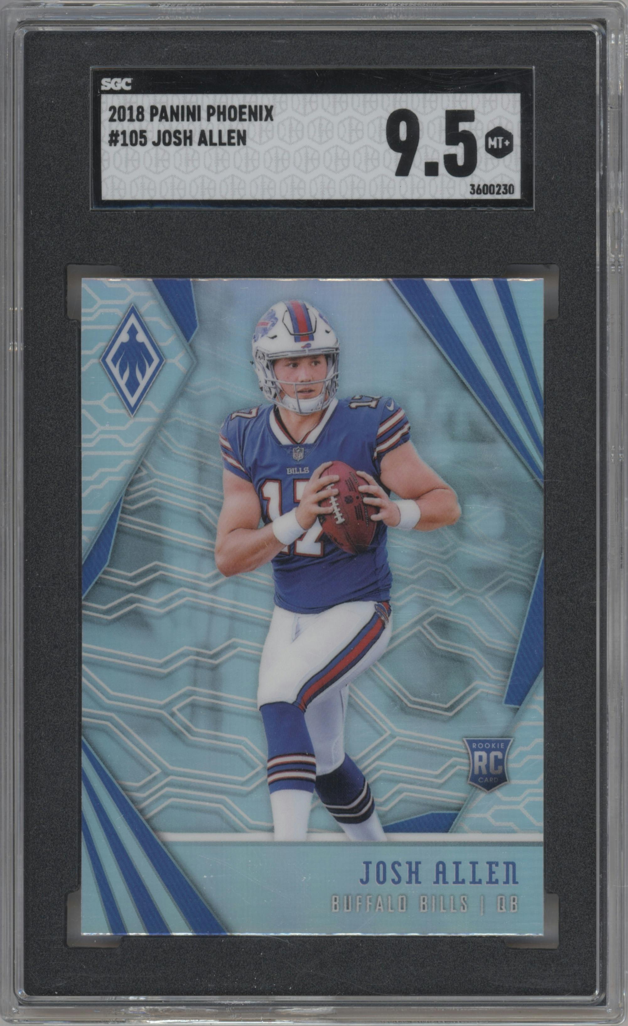 Josh Allen from the 2018 Panini Phoenix set graded by SGC and given an overall grade of 9.5.