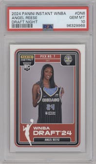Angel Reese from the 2024-25 Panini Instant WNBA set graded by PSA and given an overall grade of 10.