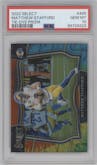 Matthew Stafford from the 2022 Panini Select set featuring a Tie-Dye parallel graded by PSA and given an overall grade of 10.