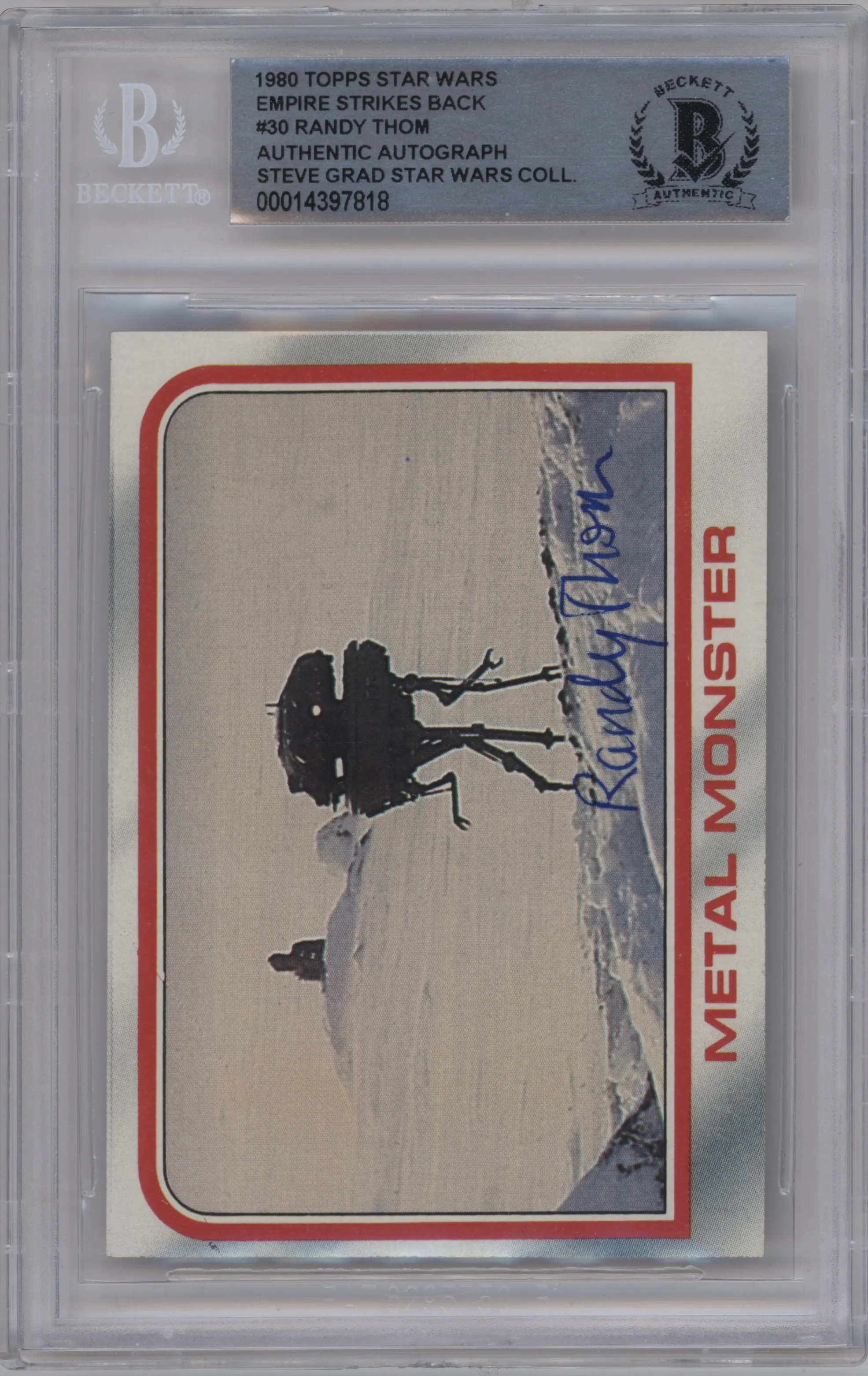 1980 Topps Star Wars Empire Strikes Back Series 1 Metal Monster BGS AUTHENTIC #30 BGS