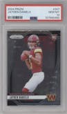 Jayden Daniels from the 2024 Panini Prizm set graded by PSA and given an overall grade of 10.