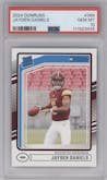 Jayden Daniels from the 2024 Donruss set graded by PSA and given an overall grade of 10.