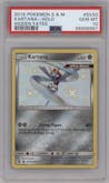 Kartana from the 2019 Pokemon S&M  set graded by PSA and given an overall grade of 10.