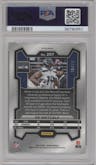DK Metcalf from the 2023 Panini Prizm set featuring a Purple Power parallel graded by PSA and given an overall grade of 10.