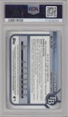 Curtis Mead from the 2022 Bowman set featuring a Blue Refractor parallel graded by PSA and given an overall grade of 9.