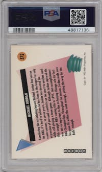 Michael Jordan from the 1991-92 Skybox set graded by PSA and given an overall grade of 9.