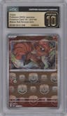 Vulpix from the 2023 Pokemon SV JPN set featuring a Master Ball parallel graded by CSG and given an overall grade of 10.
