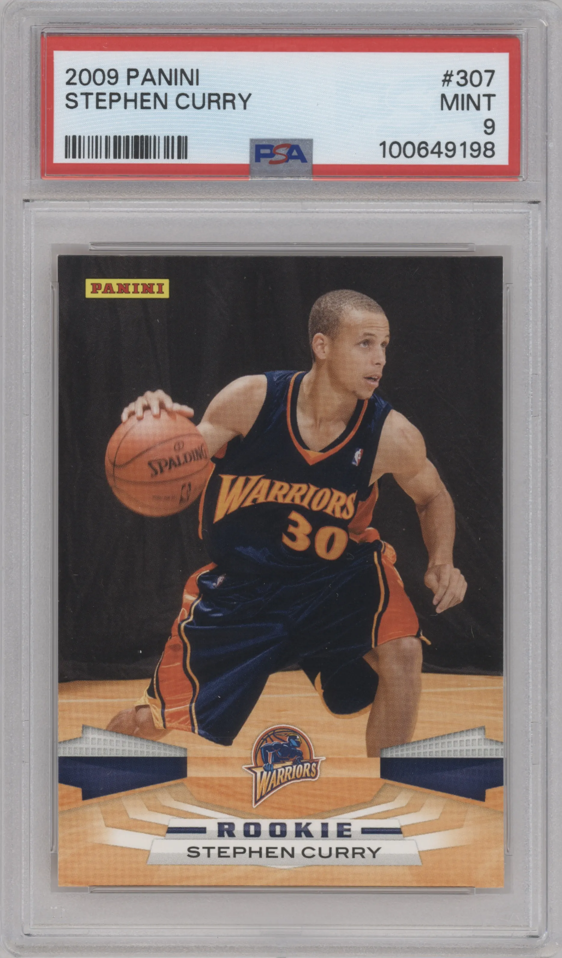 Stephen Curry from the 2009-10 Panini  set graded by PSA and given an overall grade of 9.