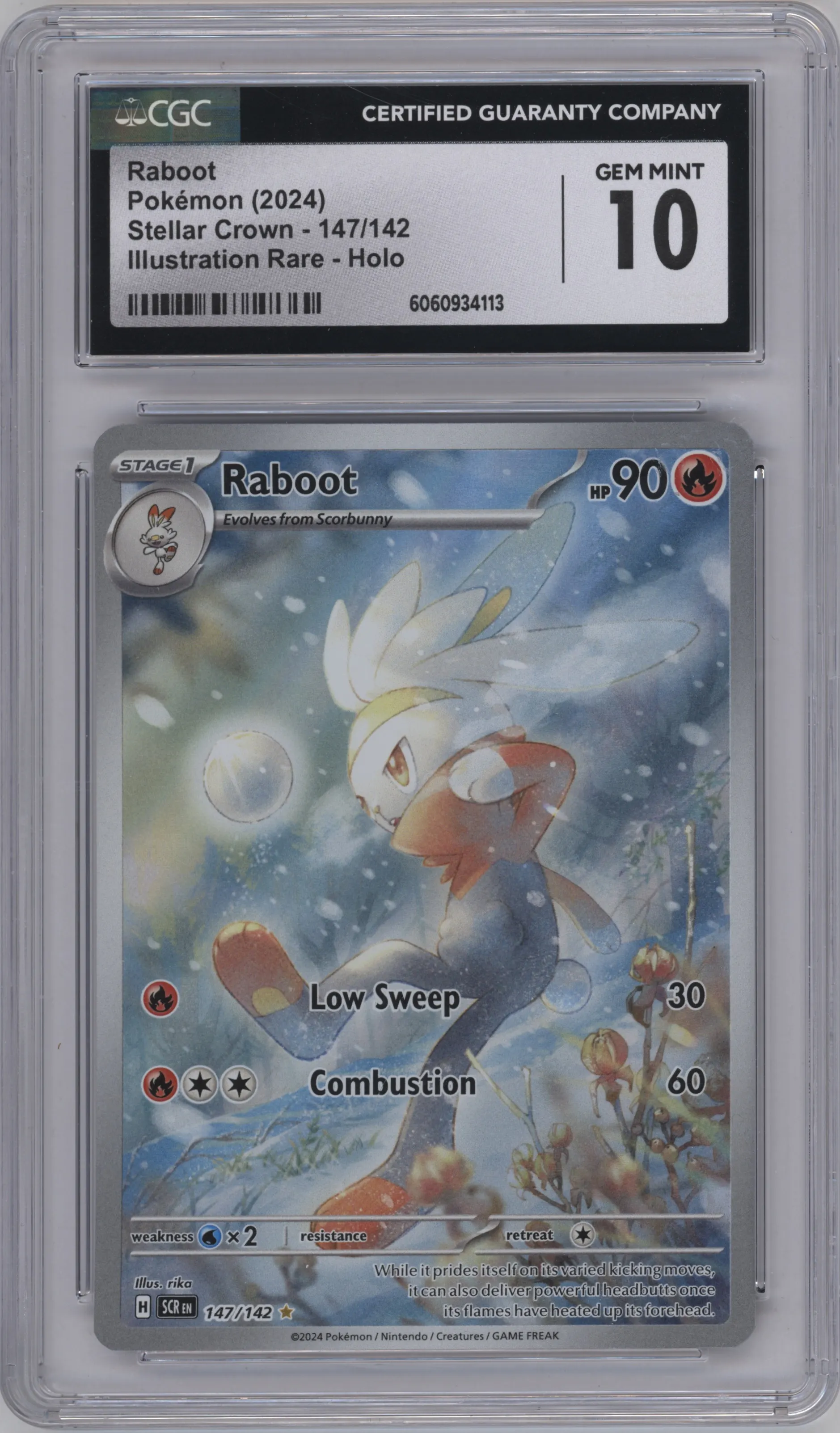 2024 Pokemon SV Stellar Crown Raboot #147 CGC 10