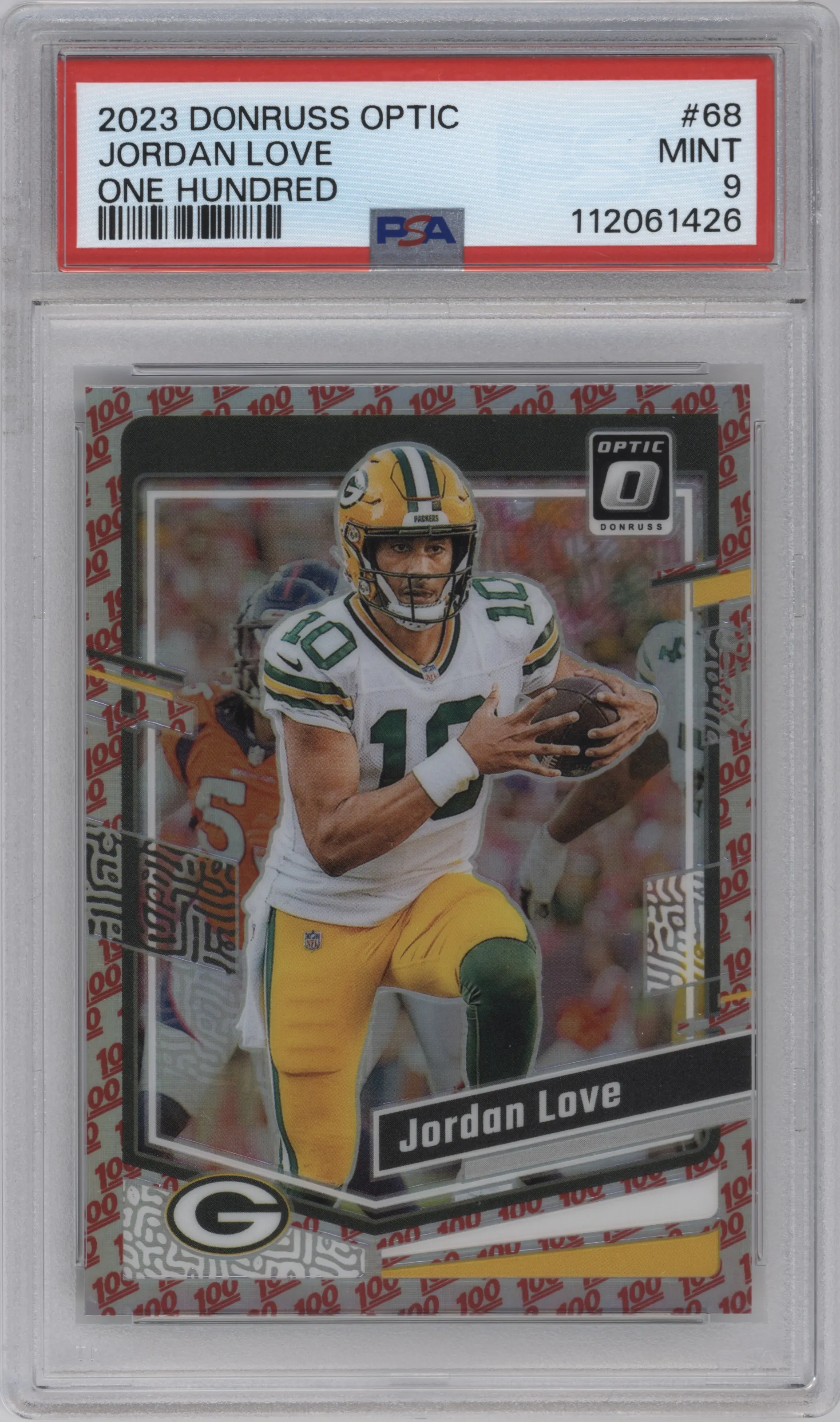 2023 Donruss Optic Jordan Love One Hundred #68 PSA 9