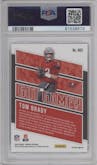 Tom Brady from the 2020 Panini Mosaic set featuring a Green Mosaic parallel graded by PSA and given an overall grade of 10.