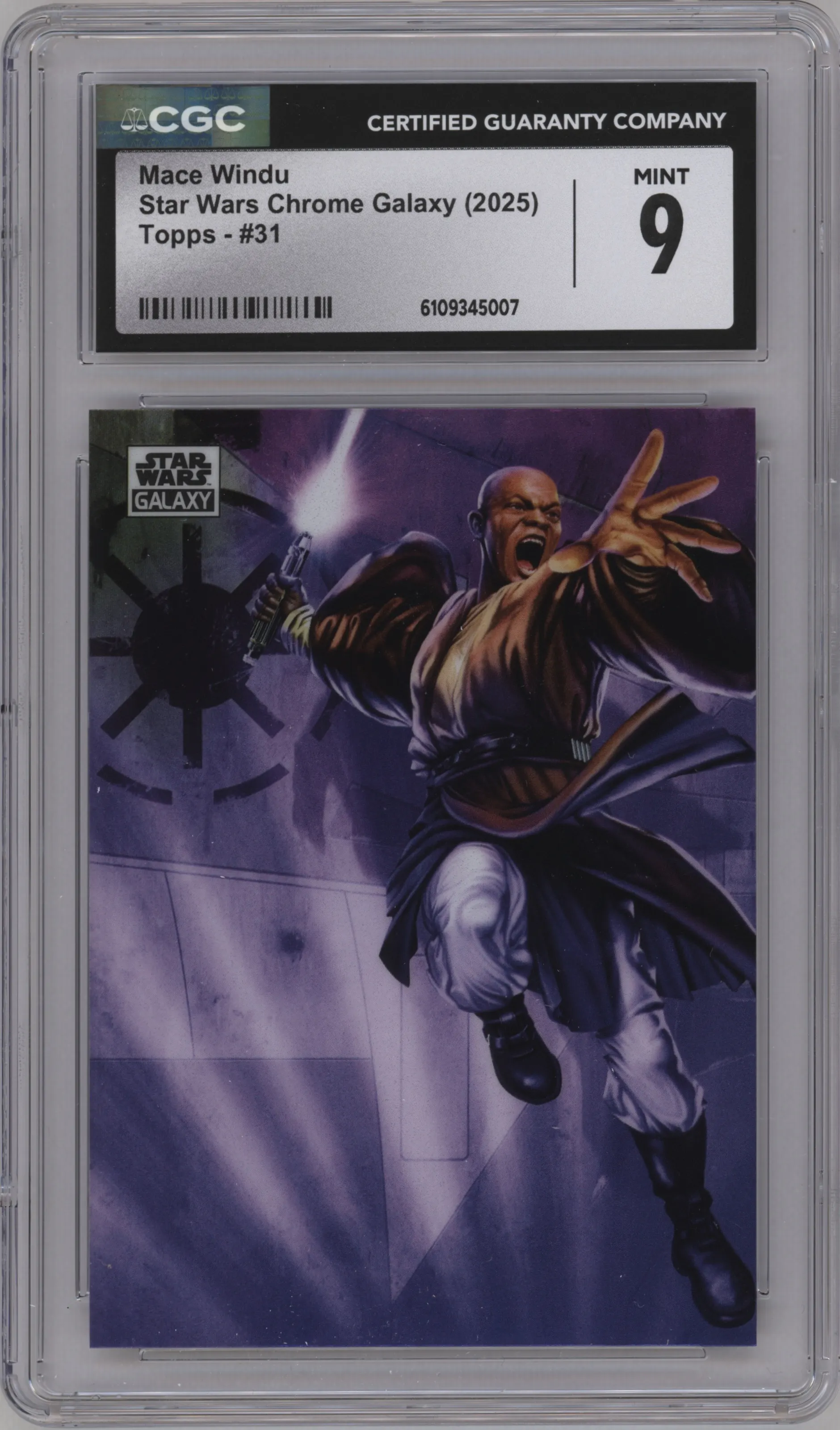 2025 Topps Chrome Star Wars Galaxy Mace Windu #31 CGC 9