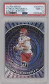 Patrick Mahomes II from the 2024 Donruss set graded by PSA and given an overall grade of 10.