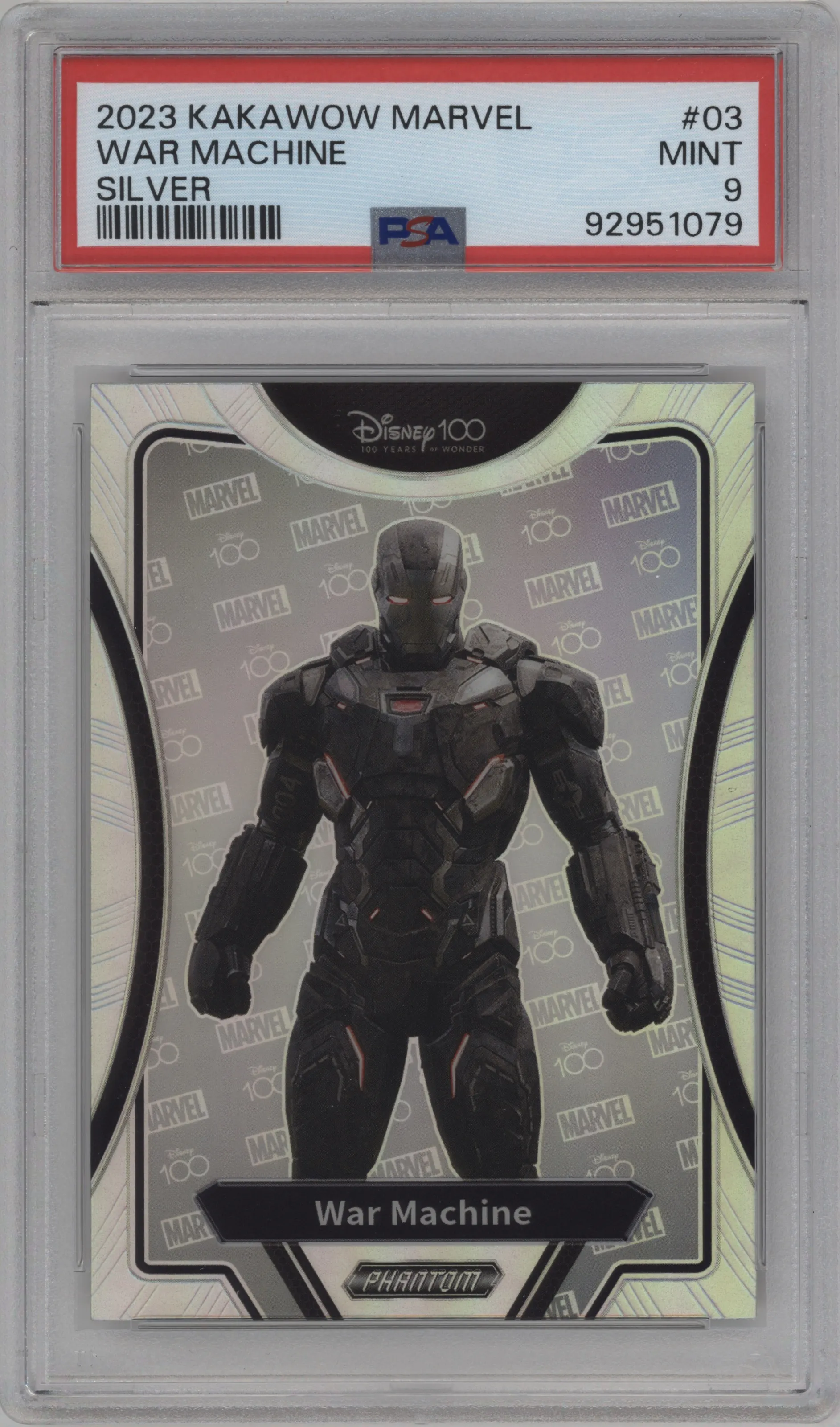2023 Kakawow Phantom Disney 100 Marvel War Machine Silver PSA 9